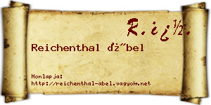 Reichenthal Ábel névjegykártya